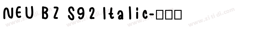 NEU BZ S92 Italic字体转换